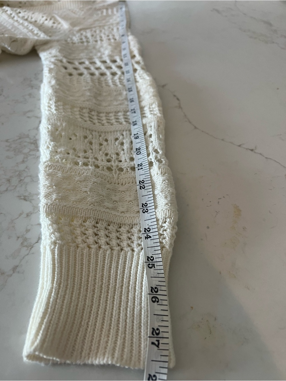 Sundance Travelers Cardigan Cream Open Knit Cotton Blend Sweater M - Picture 11 of 12